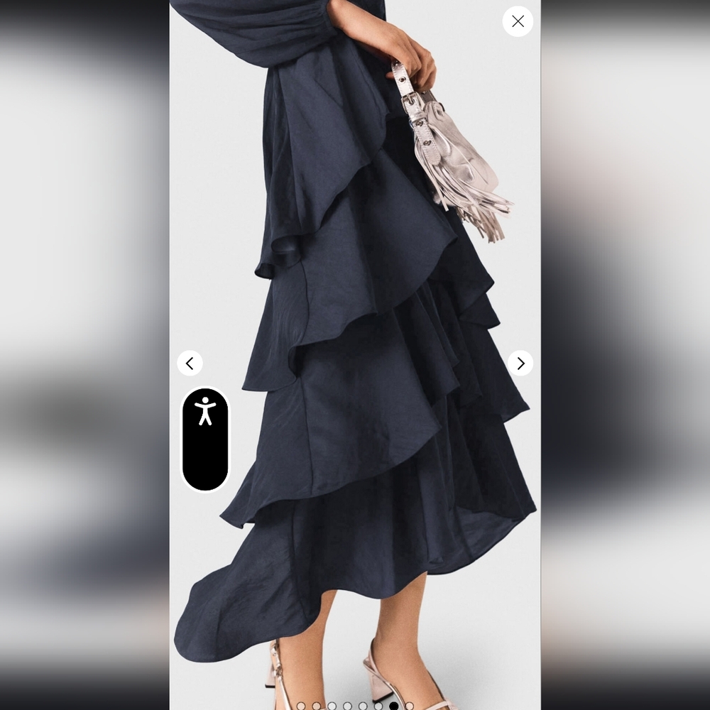 Maje Navy Ruffled‎ Maxi Dress - Picture 11 of 16